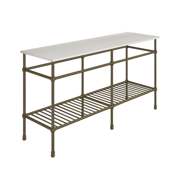 Traditional 6 leg double freestanding basin stand for benchtop. Ball feet & shelf. W1500 x D480 x H880