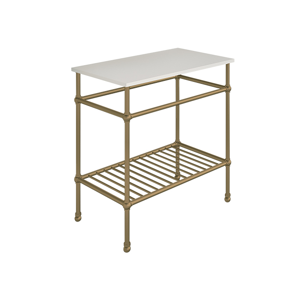 Traditional 4 leg freestanding basin stand for benchtop. Ball feet & shelf. W750 x D480 x H880