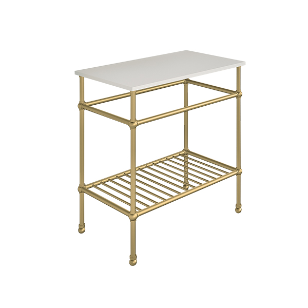 Traditional 4 leg freestanding basin stand for benchtop. Ball feet & shelf. W750 x D480 x H880