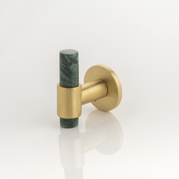 Collett solid brass & marble hook