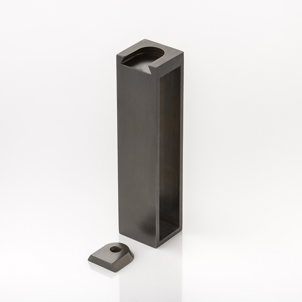 Solid brass rectangular hanging rail central bracket