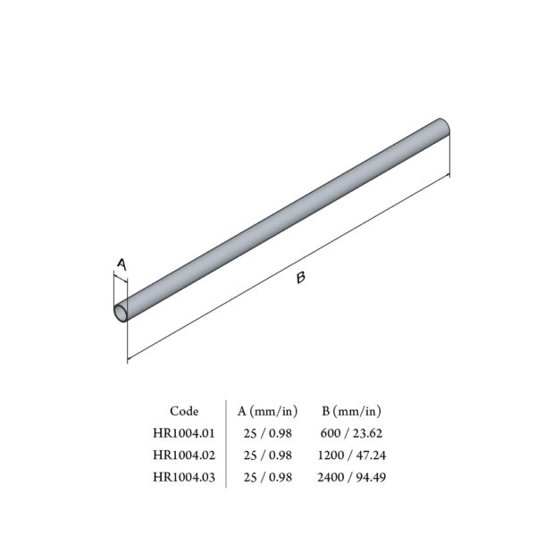 Solid brass round hanging rail