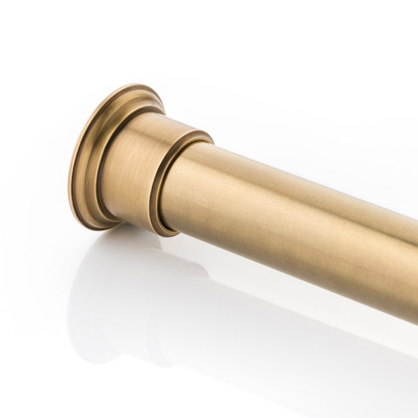 Solid brass classic end bracket for round hanging rail