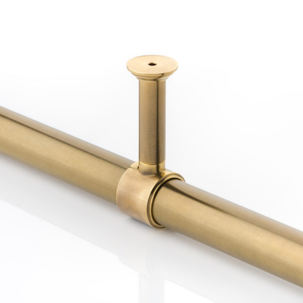 Solid brass classic support bracket for round hanging rail