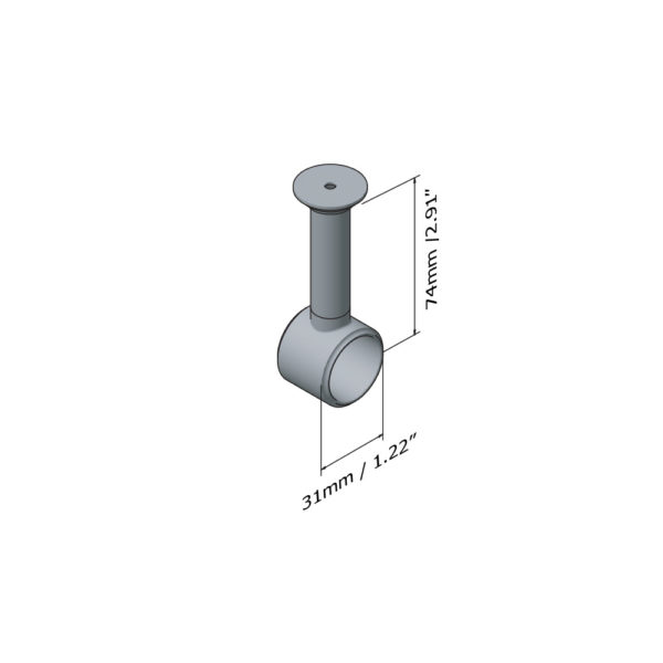 Solid brass classic support bracket for round hanging rail