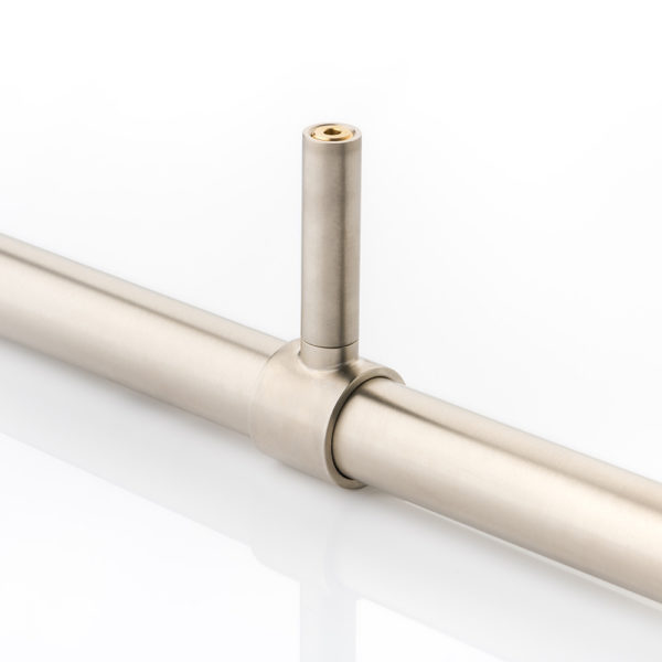 Solid brass support bracket for round hanging rail