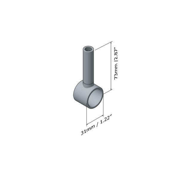 Solid brass support bracket for round hanging rail