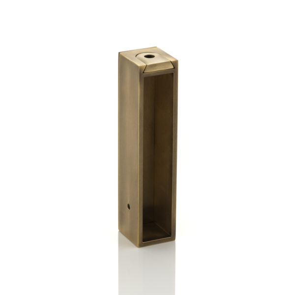 Solid brass rectangular hanging rail ceiling mounted end bracket