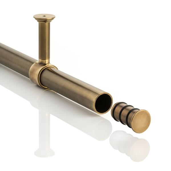 Solid brass end cap for round hanging rail