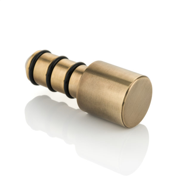 Solid brass extended end cap for round hanging rail