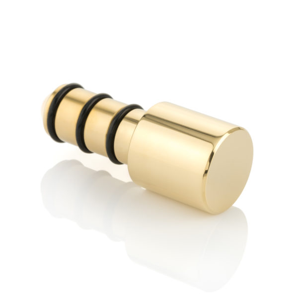 Solid brass extended end cap for round hanging rail