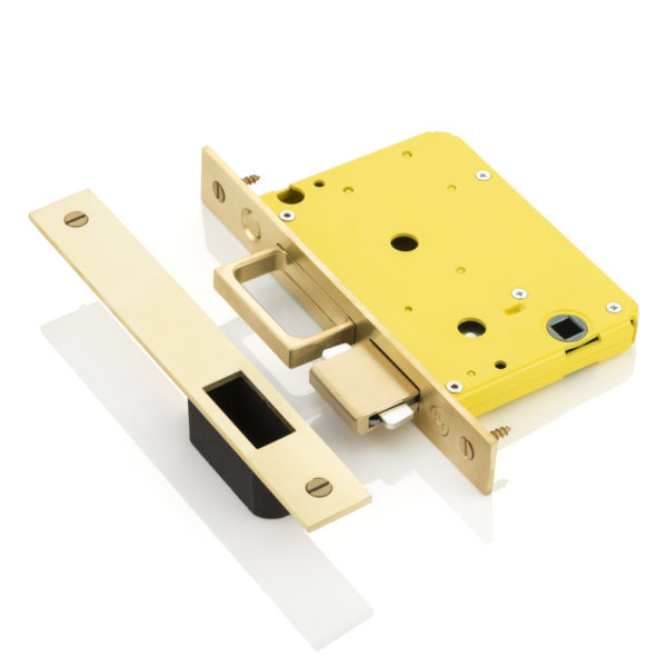 Yellow pull & lock pocket sliding door end pull with privacy hook lock