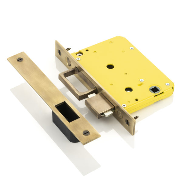 Yellow pull & lock pocket sliding door end pull with privacy hook lock