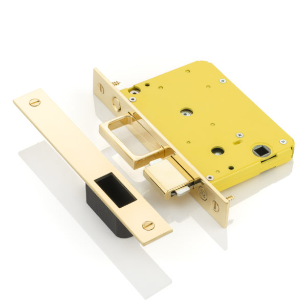 Yellow pull & lock pocket sliding door end pull with privacy hook lock