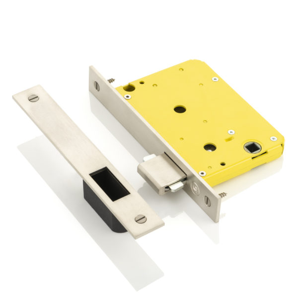 Yellow lock pocket sliding door privacy hook lock