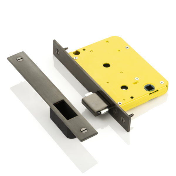 Yellow lock pocket sliding door privacy hook lock