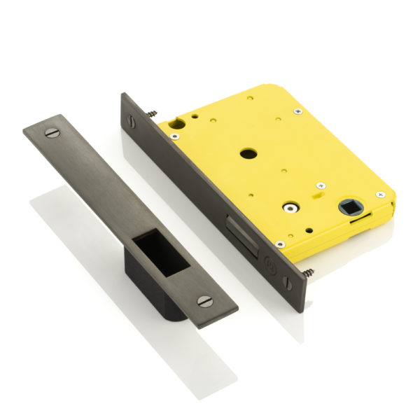 Yellow lock pocket sliding door privacy hook lock