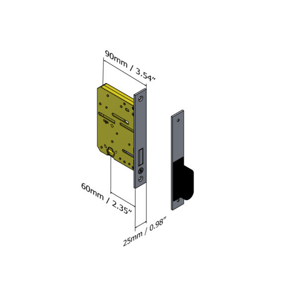 Yellow lock pocket sliding door privacy hook lock