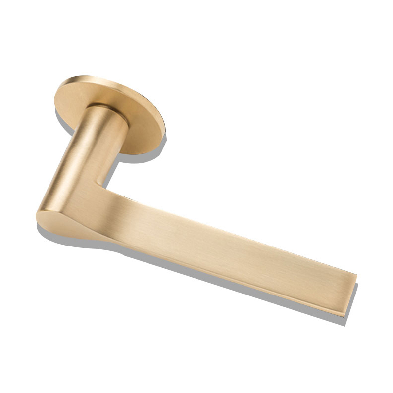 Fonteyn solid brass door lever handle with round rose