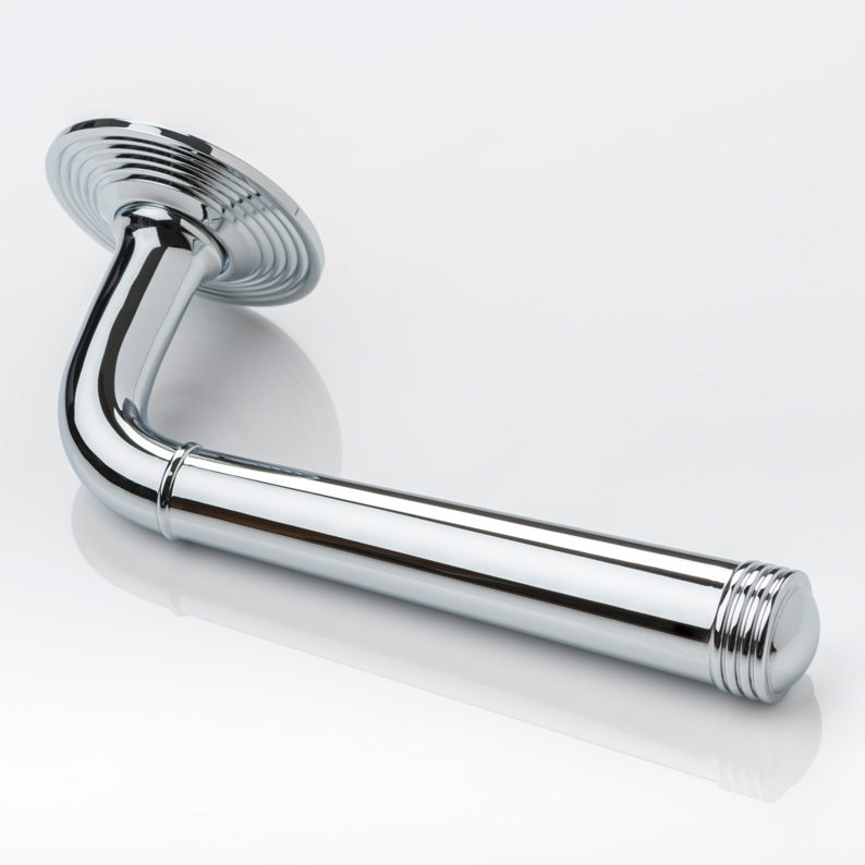 Hurleigh solid brass door lever handle with reeded rose