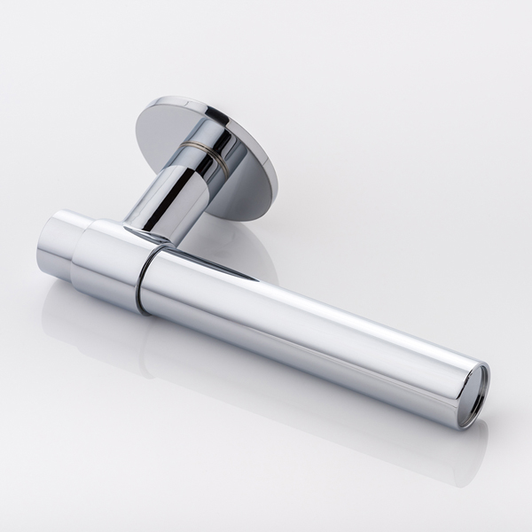 Montgomery solid brass door lever handle with round rose