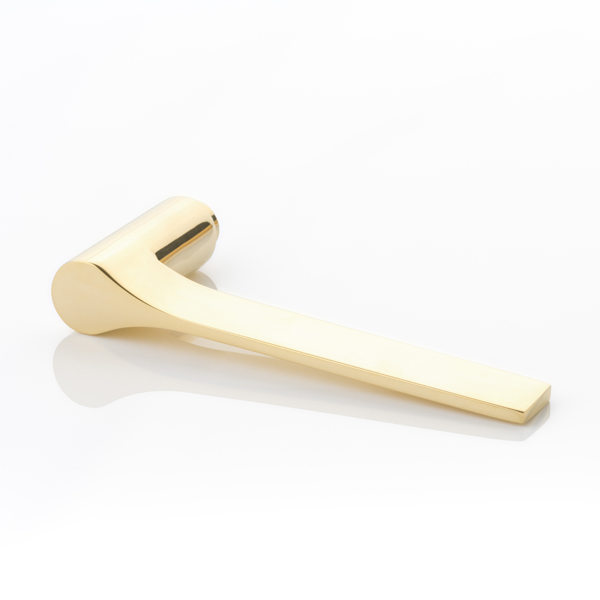 Fonteyn solid brass door lever handle with roseless rose