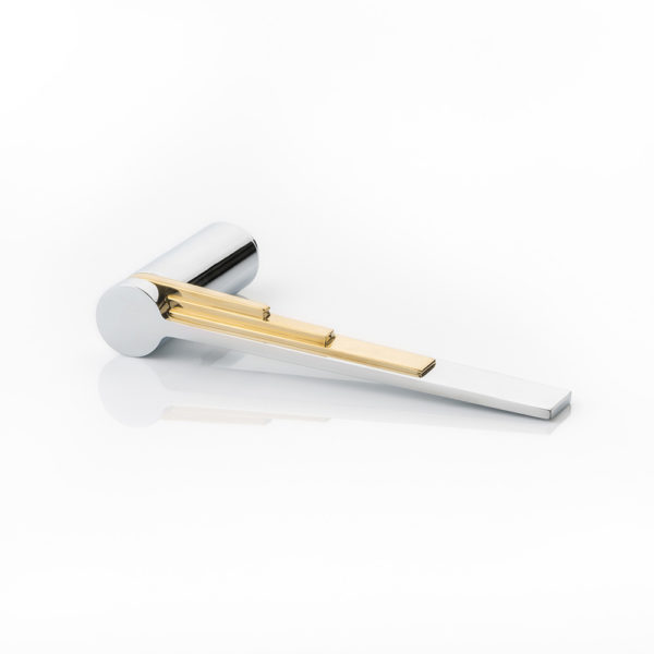 Scala solid brass door lever handle with roseless rose