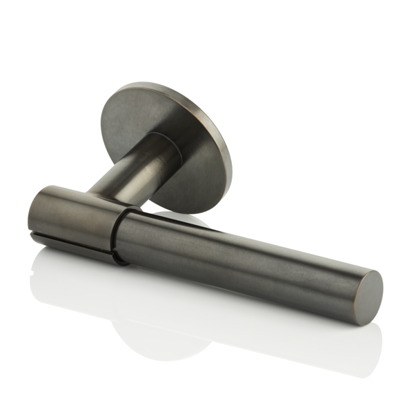 KH Clasp solid brass door lever handle with round rose