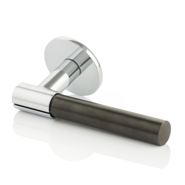 KH Clasp solid brass door lever handle with round rose