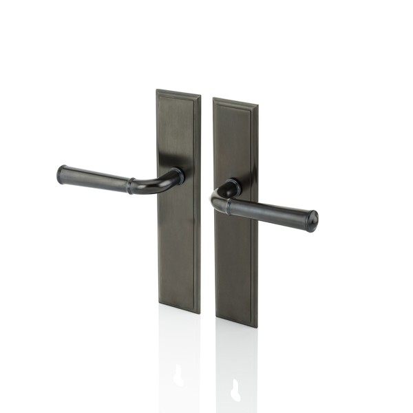 Darlington solid brass door lever handle with backplate