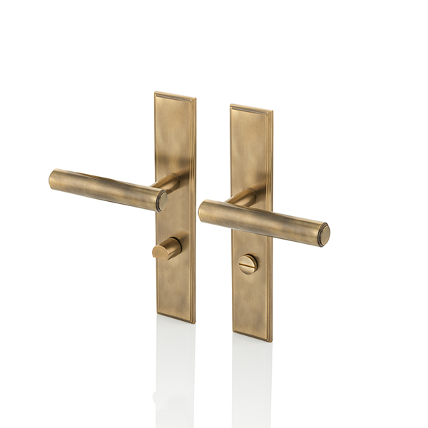 Bartlett door lever handle with backplate and privacy turn/release