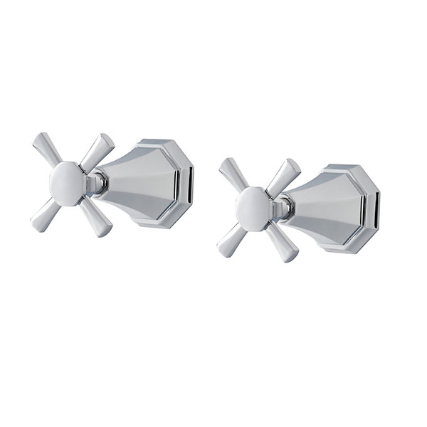 Deco wall-mounted bath/shower valves with crossheads