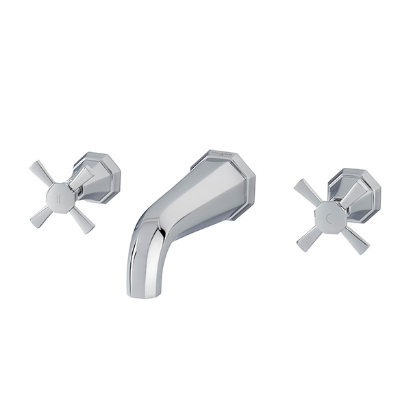 Deco wall-mounted bath mixer with crosshead taps