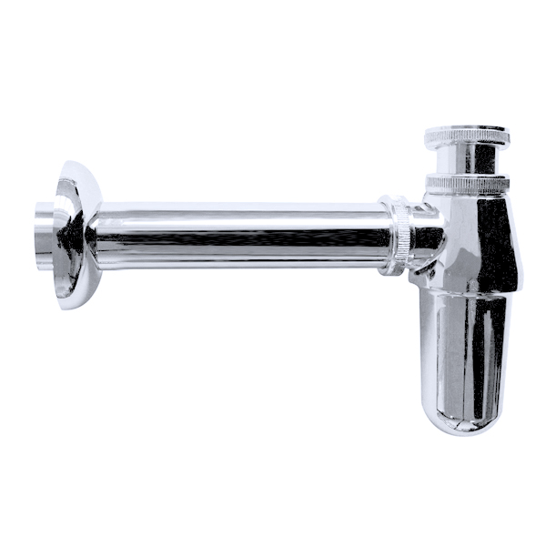 32mm bottle trap with 35mm outlet pipe and wall flange