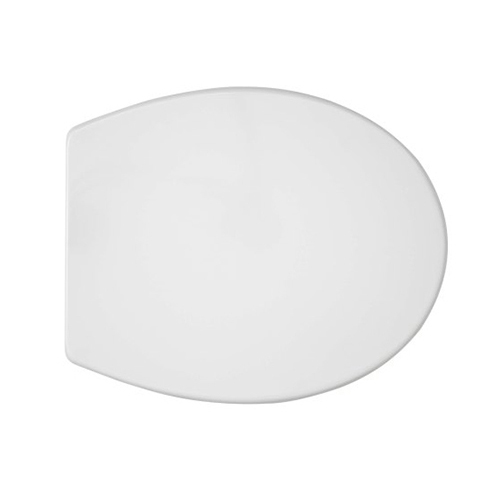White Duroplast toilet seat with soft-close hinges