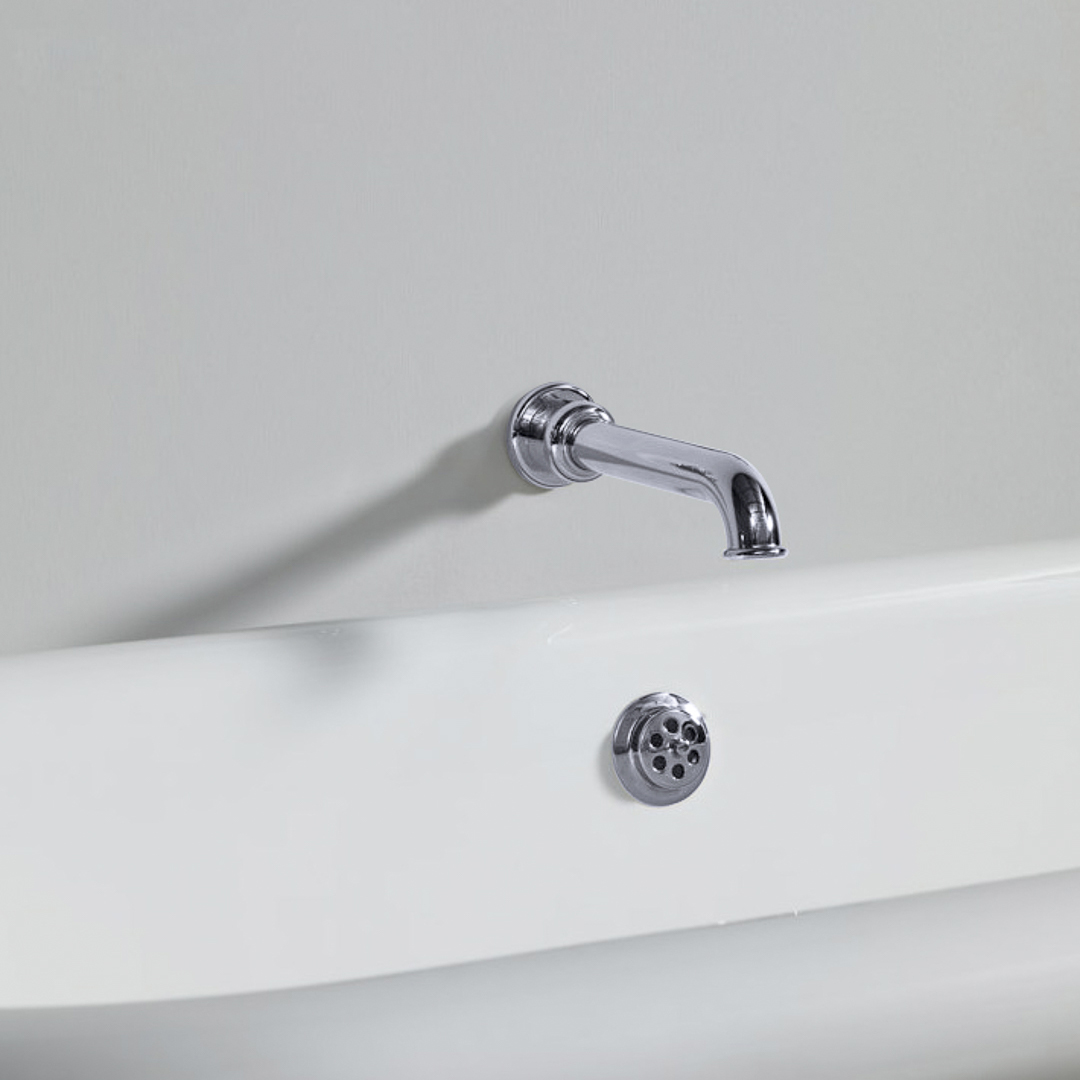 Rockwell wall-mounted tubular bath spout, 3 lengths