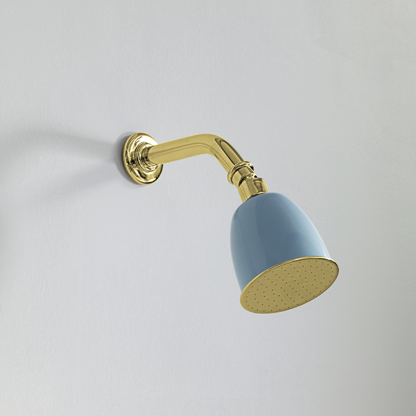 Rockwell 100mm shower rose with option of painted finish on 145mm angled arm with swivel