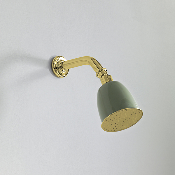 Rockwell 100mm shower rose with option of painted finish on 145mm angled arm with swivel