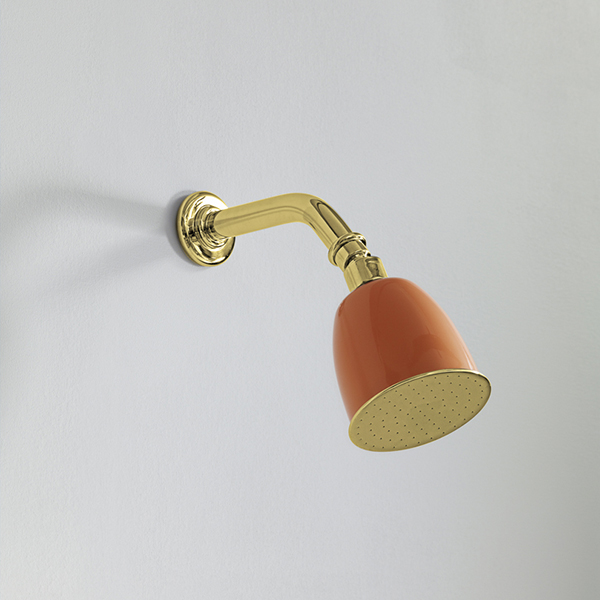 Rockwell 100mm shower rose with option of painted finish on 145mm angled arm with swivel