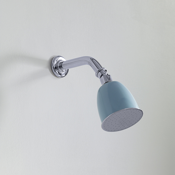 Rockwell 100mm shower rose with option of painted finish on 145mm angled arm with swivel