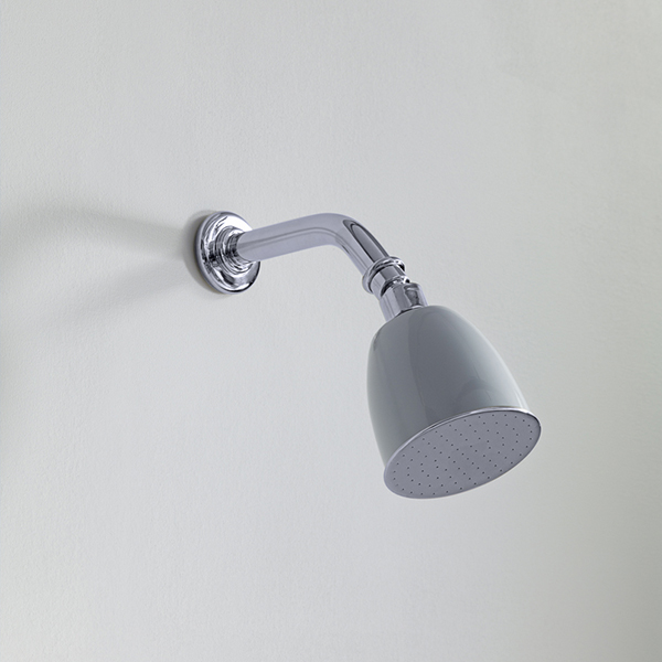 Rockwell 100mm shower rose with option of painted finish on 145mm angled arm with swivel