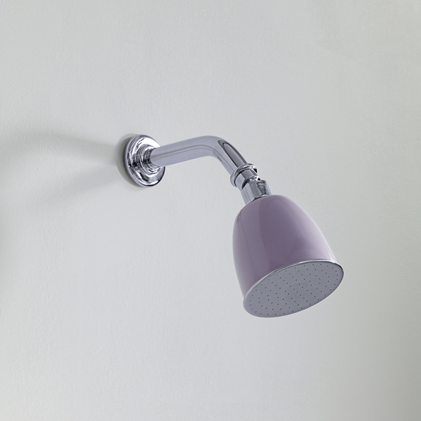 Rockwell 100mm shower rose with option of painted finish on 145mm angled arm with swivel