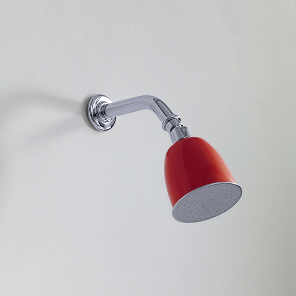 Rockwell 100mm shower rose with option of painted finish on 145mm angled arm with swivel