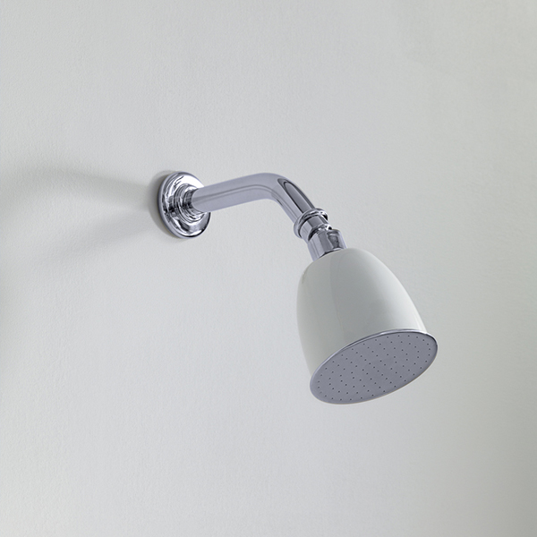 Rockwell 100mm shower rose with option of painted finish on 145mm angled arm with swivel