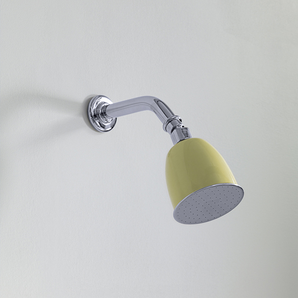 Rockwell 100mm shower rose with option of painted finish on 145mm angled arm with swivel