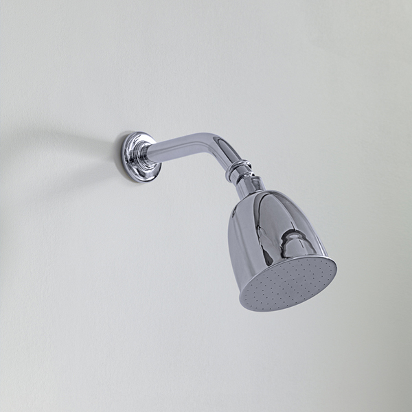 Rockwell 100mm shower rose with option of painted finish on 145mm angled arm with swivel