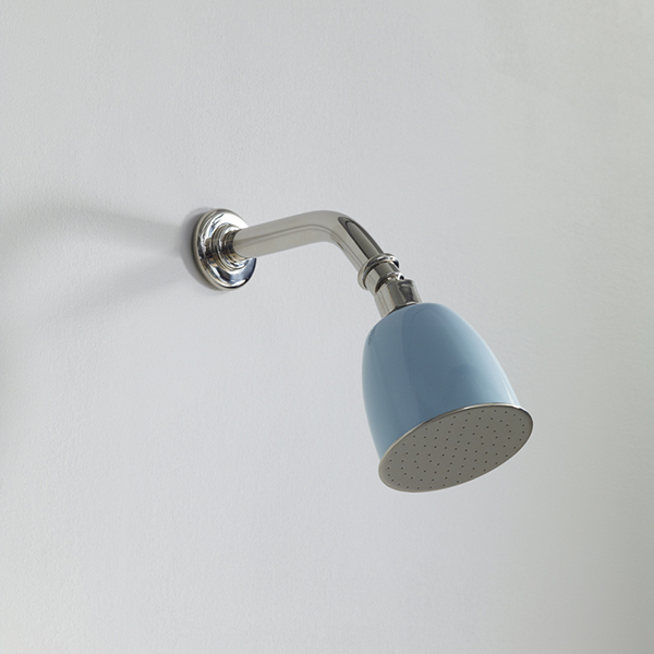 Rockwell 100mm shower rose with option of painted finish on 145mm angled arm with swivel