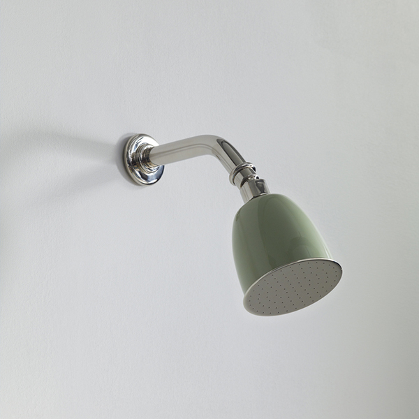 Rockwell 100mm shower rose with option of painted finish on 145mm angled arm with swivel