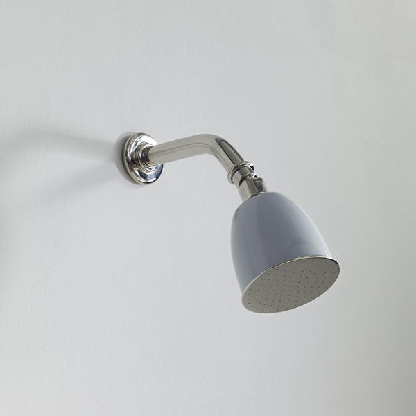 Rockwell 100mm shower rose with option of painted finish on 145mm angled arm with swivel