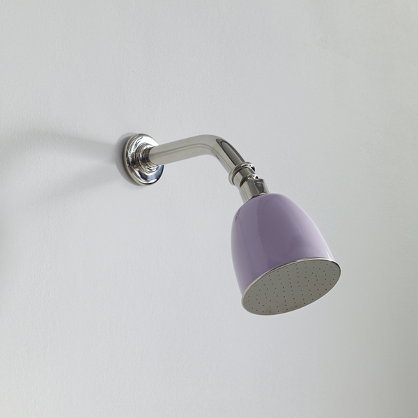 Rockwell 100mm shower rose with option of painted finish on 145mm angled arm with swivel